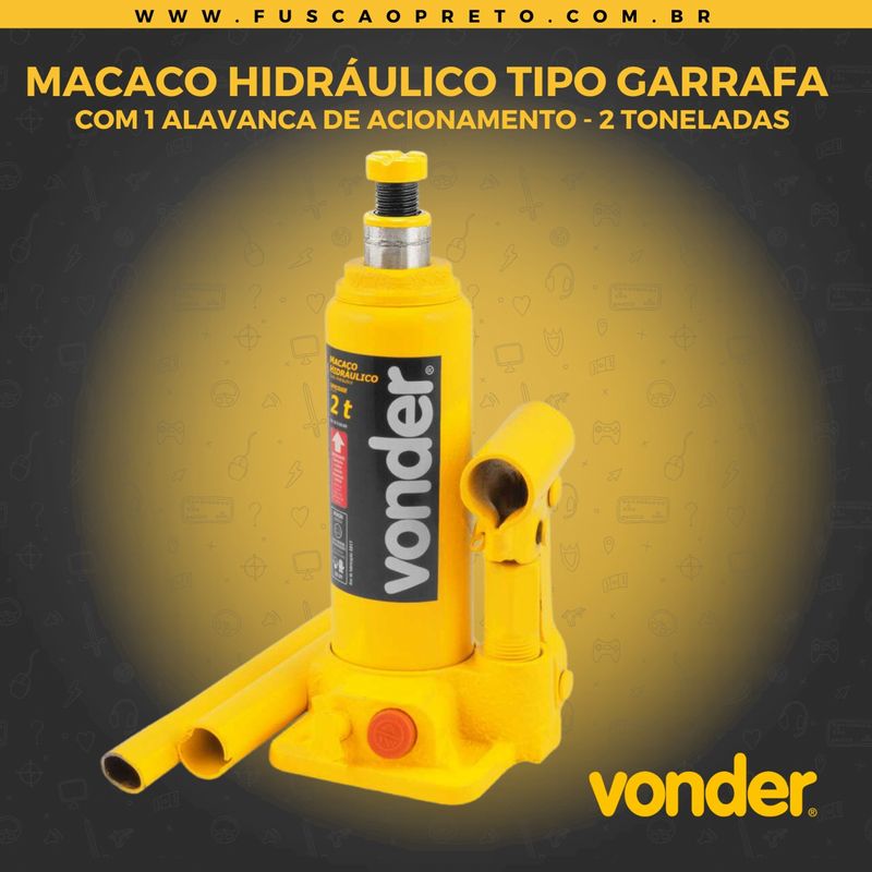 MACACO HIDRAULICO TIPO GARRAFA 20 TONELADAS - VONDER