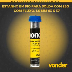Tubo Solda Estanho Em Fio Com Fluxo Vonder 1,0 Mm 63 X 37