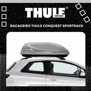 Bagageiro Maleiro Teto Conquest 370 Litros Cinza Com Chave