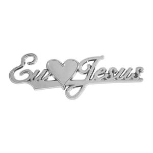 Emblema Universal Eu Amo Jesus (cromado)