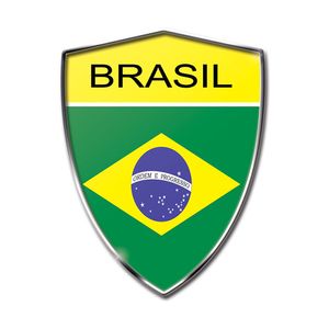 Escudo Do Brasil Com Moldura Cromada