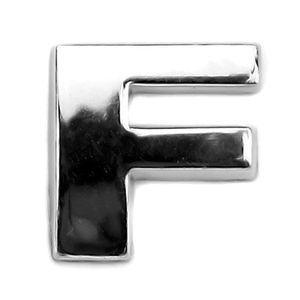 Emblema Letra F Cromado