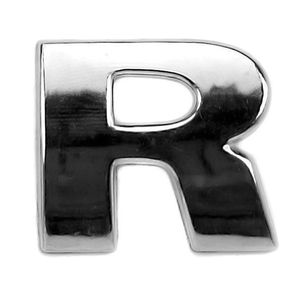 Emblema Letra R Cromado