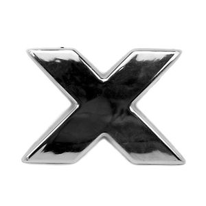 Emblema Letra X Cromado