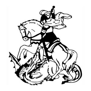 Emblema Adesivo SÃo Jorge Preto Com Fundo Branco