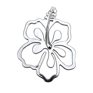 Emblema Escudo Folha Hibisco Cromado