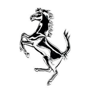 Emblema Cavalo Ferrari Cromado Lado Esquerdo