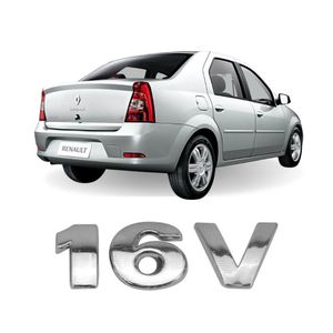 Emblema 16v Logan 09/12 Cromado