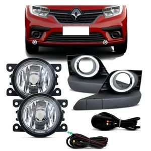 Kit Farol Milha Logan Sandero 2019 2020 2021 2022 Cromado
