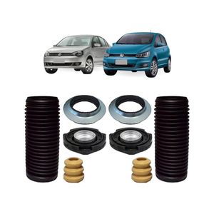 Kit Amortecedor Fox 03/18 Polo 02/14 Dianteiro Batente / Coifa / Coxim Com Rolamento Par