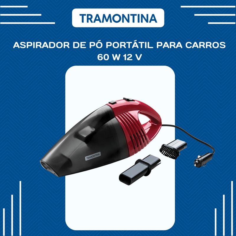 Aspirador Tramontina de Pó Portátil Para Carros 60w 12v