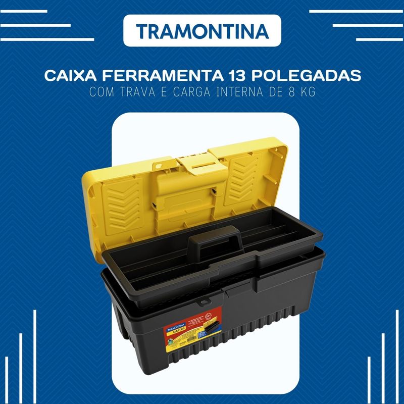 Caixa de Ferramentas 13 Com Bandeja Tramontina