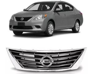 Grade Dianteira Versa 2011 2012 2013 2014 Preta Com Friso