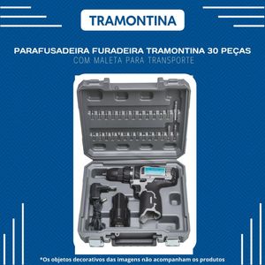 Parafusadeira Furadeira Tramontina 10,8v 30 Pecas Com Maleta