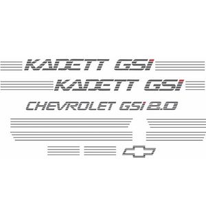 Emblema Kadett Grafite Gsi (kit C/ 9 PeÇas)