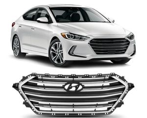 Grade Dianteira Elantra 2017 2018 2019 Preta Com Friso