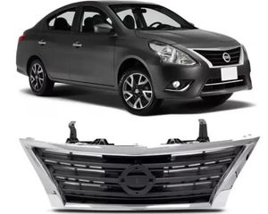 Grade Dianteira Versa 2015 2016 2017 2018 Preta Com Friso