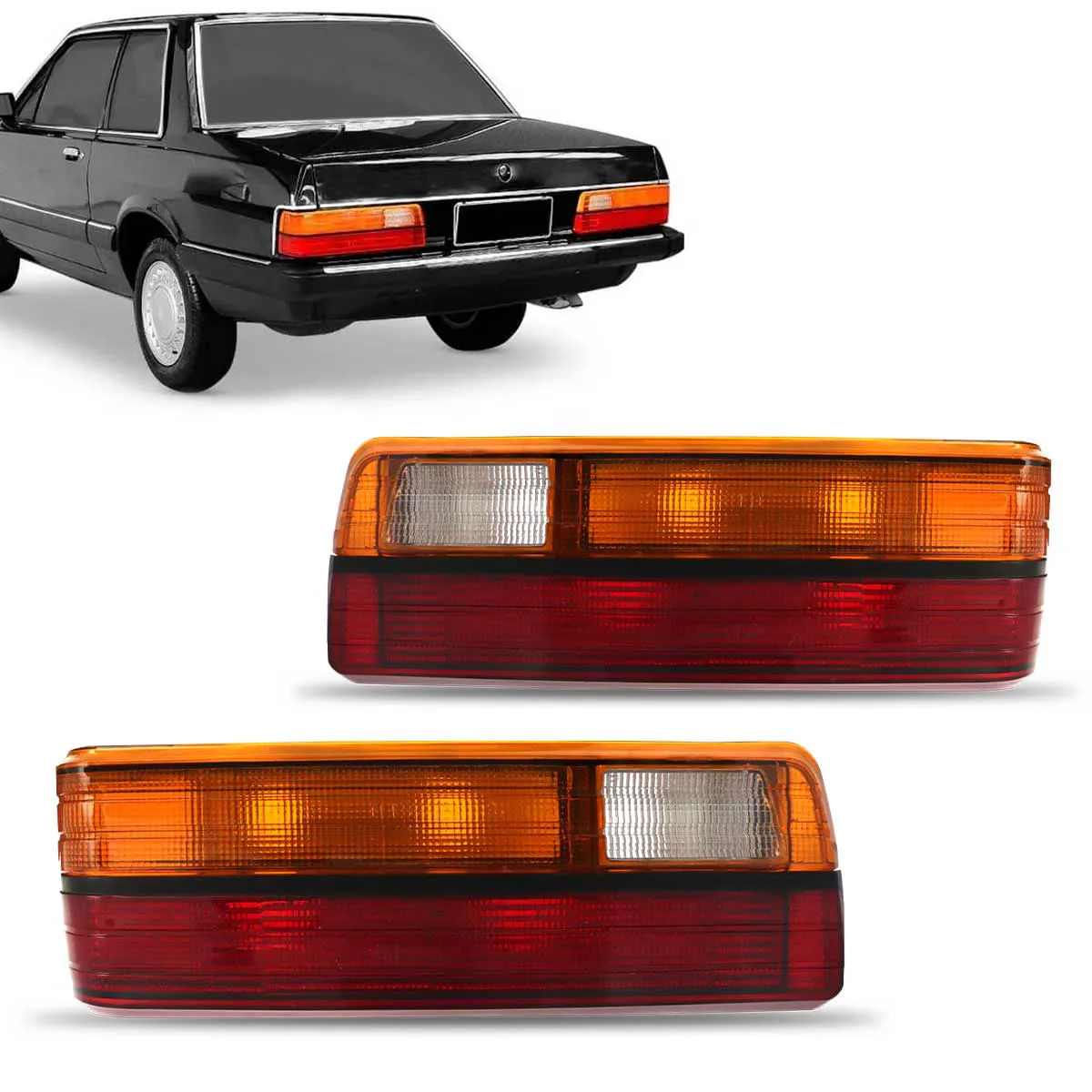 Lanterna Traseira Del Rey 1985 86 A 1992 Plastico Tricolor - Fuscão Preto