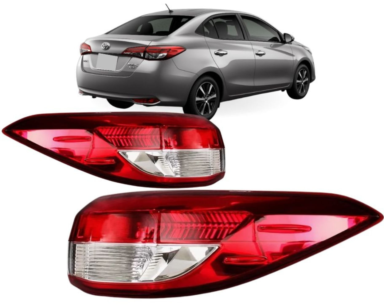 Lanterna Traseira Yaris Sedan Com Led 2018 2019 A 2023 - Fuscão Preto
