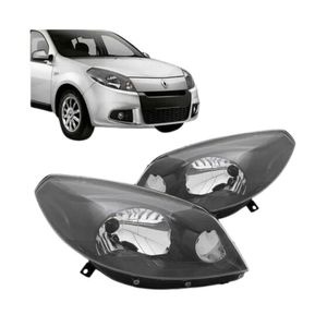 Farol Sandero Vibe 2012 2013 2014 Manual Mascara Cinza