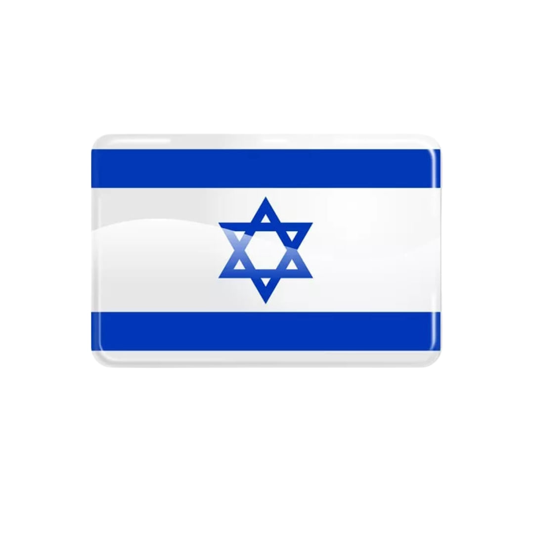 Adesivo Resinado Da Bandeira De Israel 5 Cm Por 3 Cm | Brasil