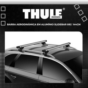 Barras Aluminio Rack Teto Thule Slidebar 892 144cm Com Trava