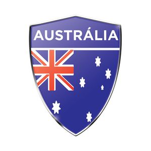Emblema Escudo Do Australia Cromado Alto Relevo 3d Resinado