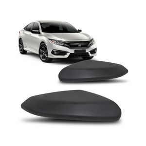 Capa De Retrovisor Civic 2017 2018 A 2021 Preto Sem Furo
