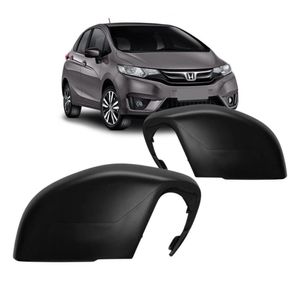 Capa De Retrovisor Fit 2014 2015 A 2021 Preto Com Furo Pisca