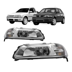 Farol Gol Parati Saveiro G3 2000 2001 A 2005 Mascara Cromada