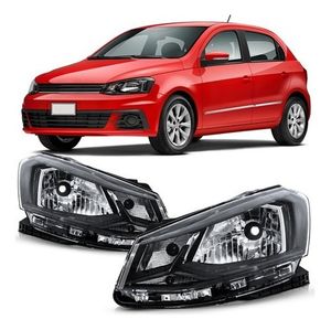 Farol Gol Voyage Saveiro G7 16 A 18 Foco Simples Friso Preto