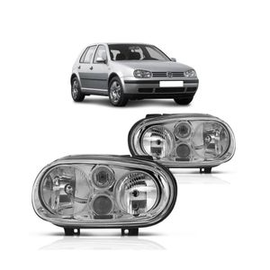 Farol Golf 1999 2000 2001 A 2007 Mascara Cromada Com Milha