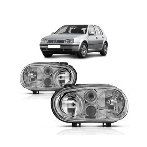 Farol Golf 1999 2000 2001 A 2007 Mascara Cromada Com Milha
