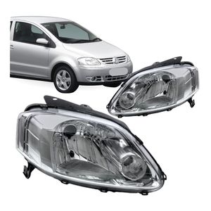 Farol Fox 2003 2004 2005 A 2009 Foco Simples Mascara Cromada