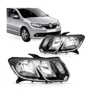 Farol Logan Sandero 2014 2015 2016  A 2019 Mascara Negra