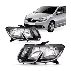 Farol Logan Sandero 2014 2015 2016  A 2019 Mascara Negra