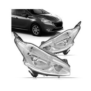 Farol 208 2012 2013 2014 2015 2016 Mascara Cromada Sem Led