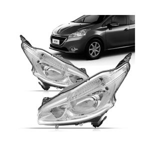 Farol 208 2012 2013 2014 2015 2016 Mascara Cromada Sem Led