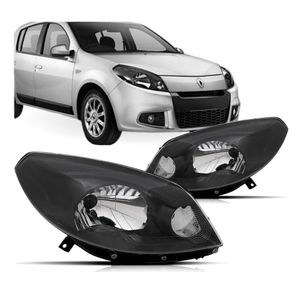 Farol Sandero 2012 2013 2014 Mascara Negra