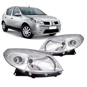 Farol Sandero 2007 2008 2009 A 2011 Mascara Cromada
