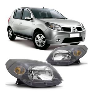 Farol Sandero 2007 2008 2009 2010 2011 Mascara Cinza