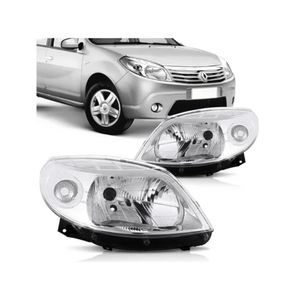 Farol Sandero 2007 2008 2009 2010 2011 Mascara Cromada