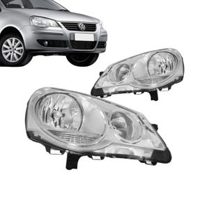 Farol Polo 2007 2008 A 2012 Eletrico Mascara Cromada