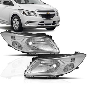 Farol Onix Prisma 2012 A 2016 Joy 2017 A 2020 Masc Cromada