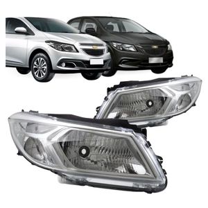 Farol Onix Prisma 2012 A 2016 Joy 2017 A 2020 Masc Cromada