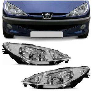 Farol 206 2004 2005 2006 A 2011 Foco Duplo Mascara Cromada