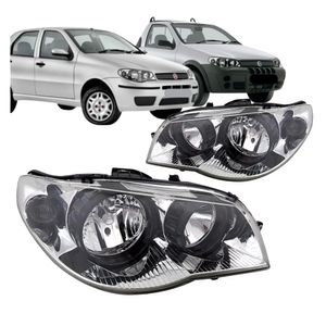 Farol Palio 2004 A 2018 Mascara Cromada Aro Preto