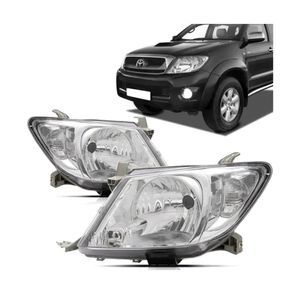 Farol Hilux 2009 2010 2011 Mascara Cromada