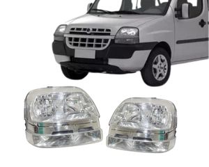 Farol Doblo 2001 2002 A 2009 Mascara Cromada Sem Auxiliar