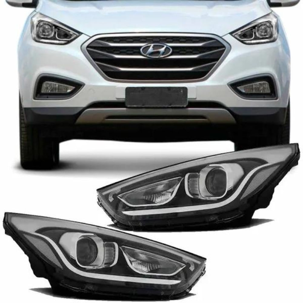 Lowiq様 Farol Ix35 2016 2017 2018 Eletrico Com Leds - Fuscão Preto